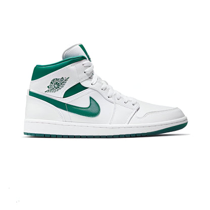 JORDAN 1 MID WHITE MYSTIC GREEN