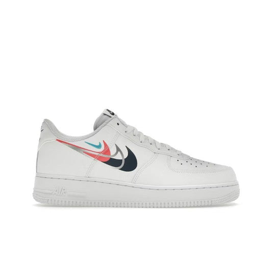 NIKE AIR FORCE 1 LOW '07 QUADRUPLE SWOOSH WHITE NAVY CRIMSON