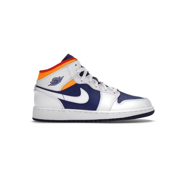 JORDAN 1 MID WHITE LASER ORANGE DEEP ROYAL BLUE