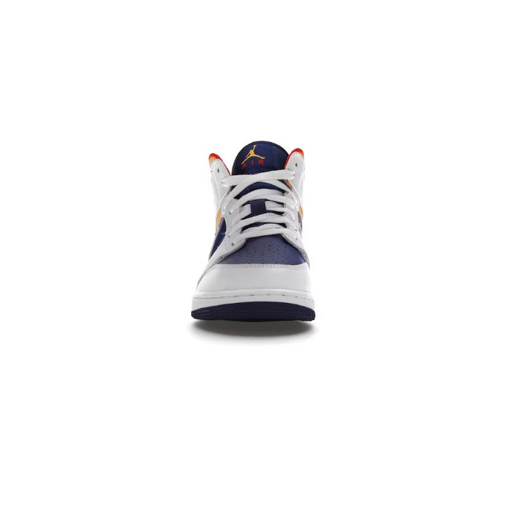 JORDAN 1 MID WHITE LASER ORANGE DEEP ROYAL BLUE