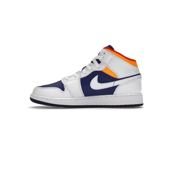 JORDAN 1 MID WHITE LASER ORANGE DEEP ROYAL BLUE