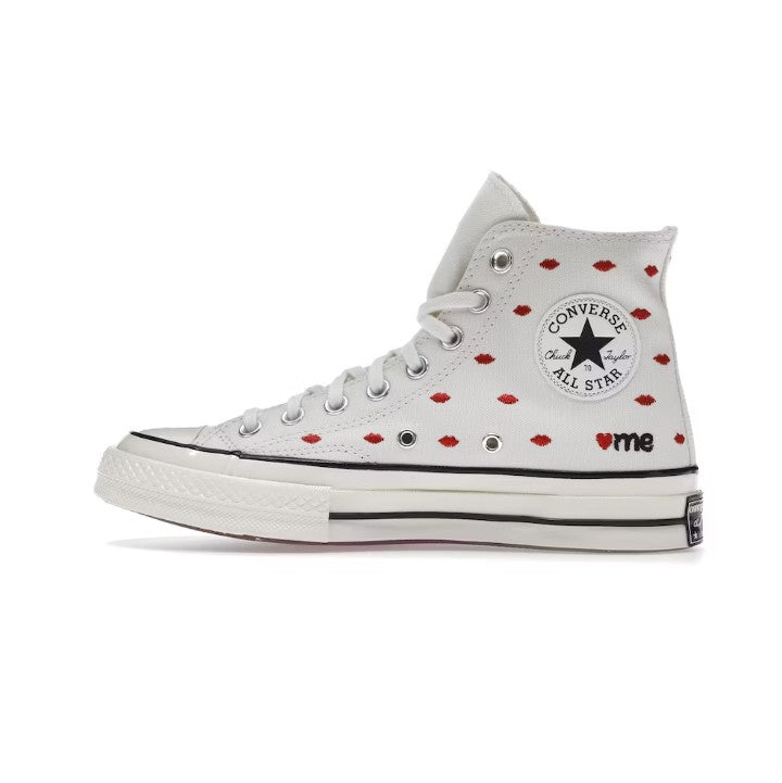 CONVERSE CHUCK TAYLOR ALL STAR 70 HI EMBROIDERED LIPS VINTAGE WHITE