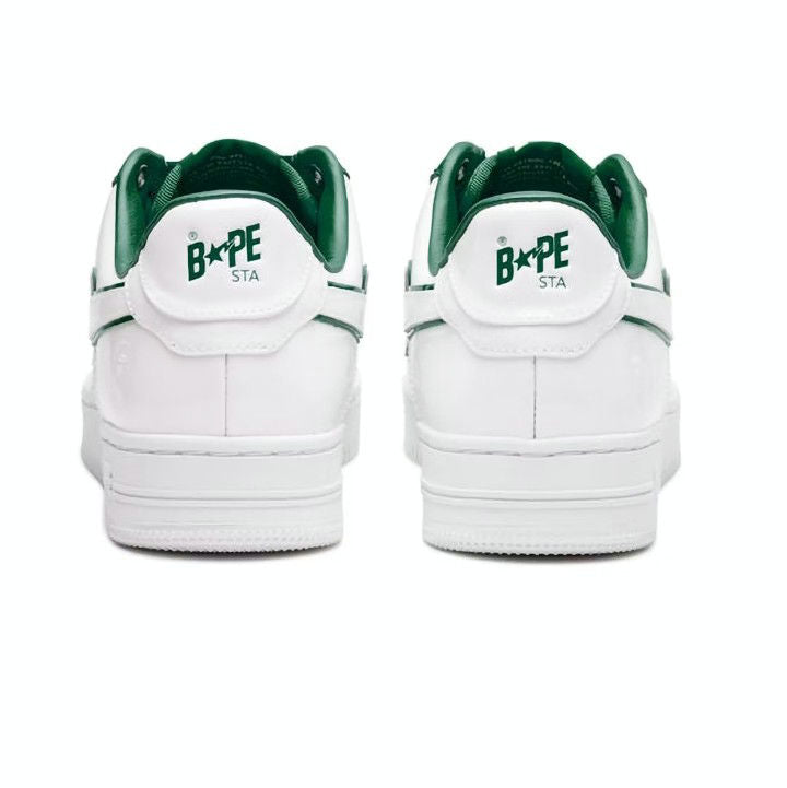 A BATHING APE BAPE STA PATENT LEATHER WHITE GREEN