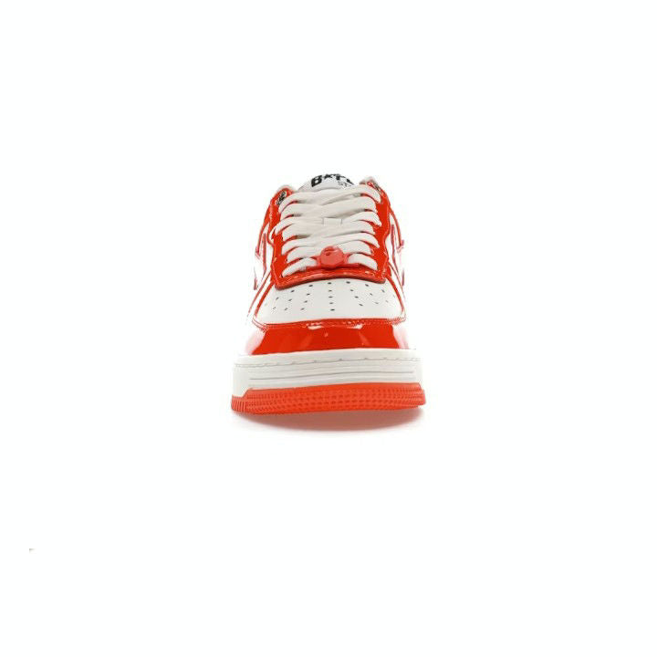 A BATHING APE BAPE STA PATENT LEATHER ORANGE WHITE