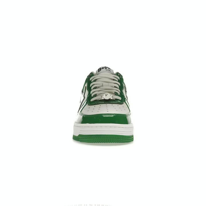 A BATHING APE BAPE STA PATENT LEATHER GREEN WHITE