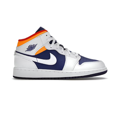 JORDAN 1 MID WHITE LASER ORANGE DEEP ROYAL BLUE