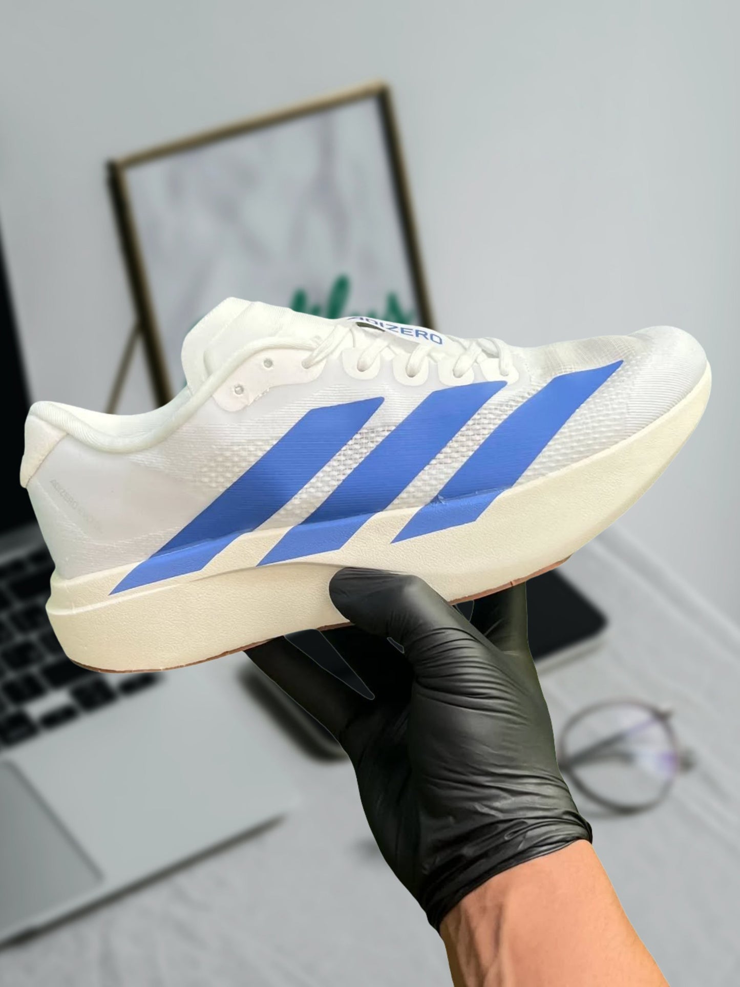 ADIZERO EVO SL "WHITE ROYAL BLUE