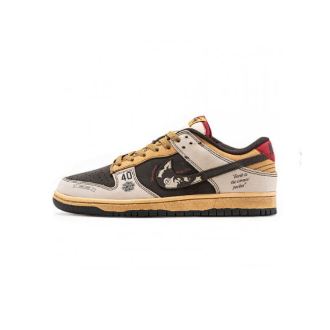 NIKE SB DUNK LOW X STUSSY 40TH BROWN GREY BEIGE