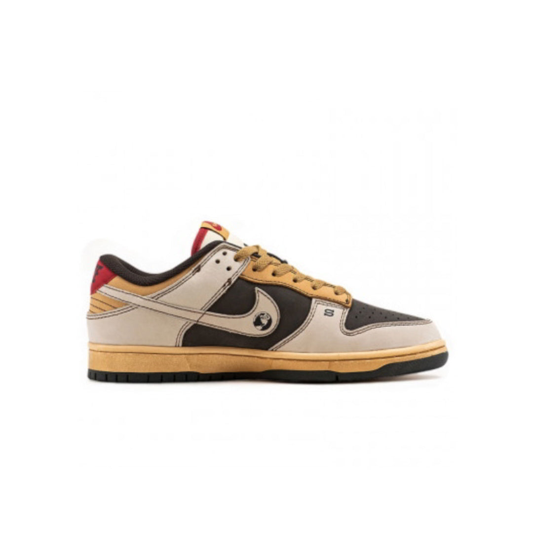 NIKE SB DUNK LOW X STUSSY 40TH BROWN GREY BEIGE