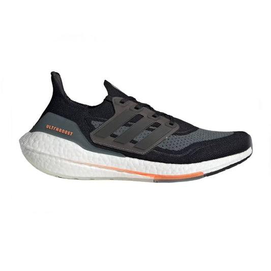 ADIDAS ULTRA BOOST 21 BLACK BLUE OXIDE SCREAMING ORANGE