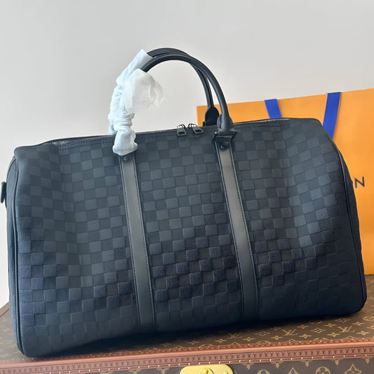 LOUIS VUITTON KEEPALL BANDOULIÈRE 45 IN MONOGRAM ECLIPSE REVERSE CANVAS