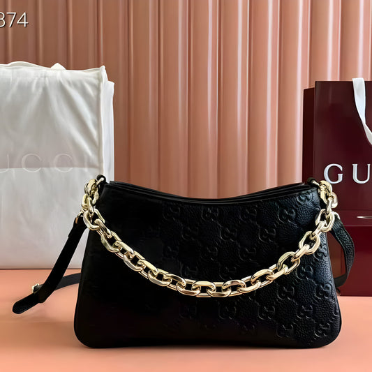 GUCCI GG EMBLEM SHOULDER BAG