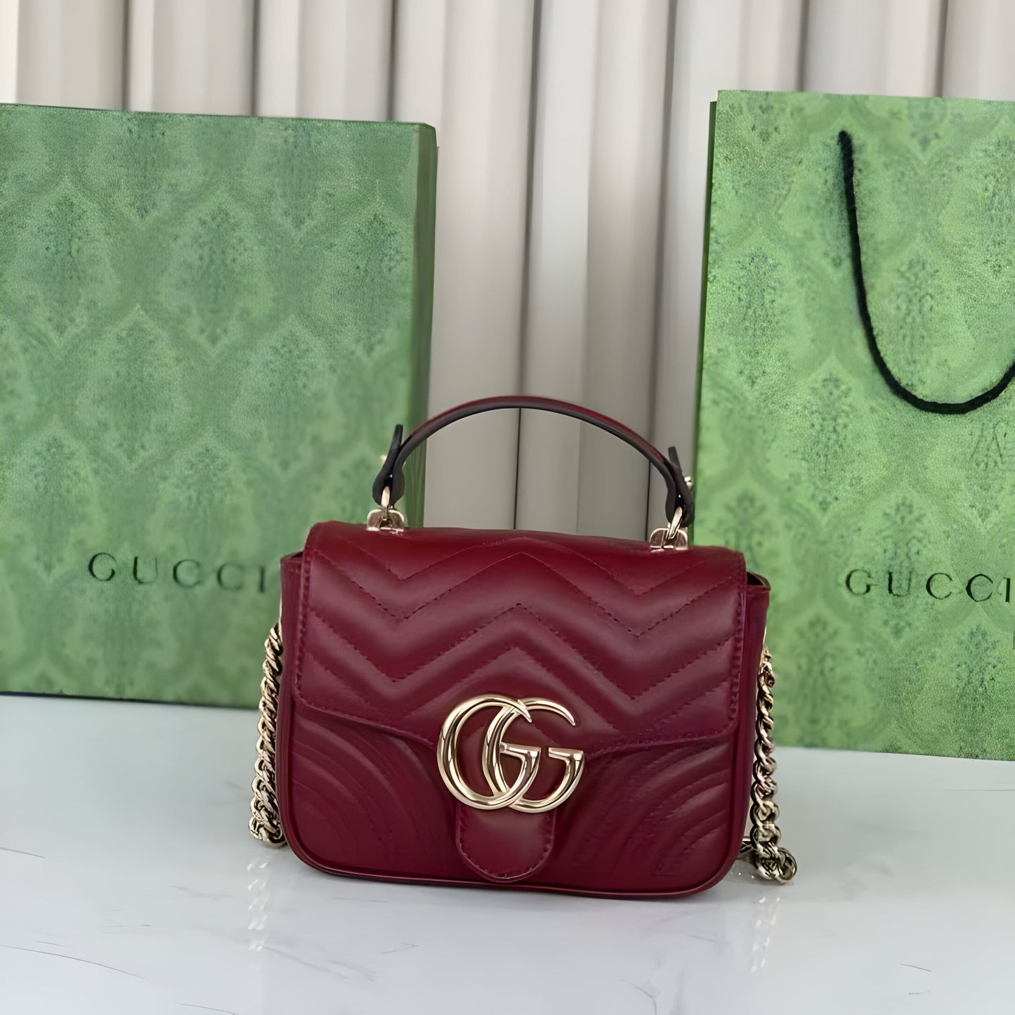 GUCCI GG MARMONT MINI TOP HANDLE BAG