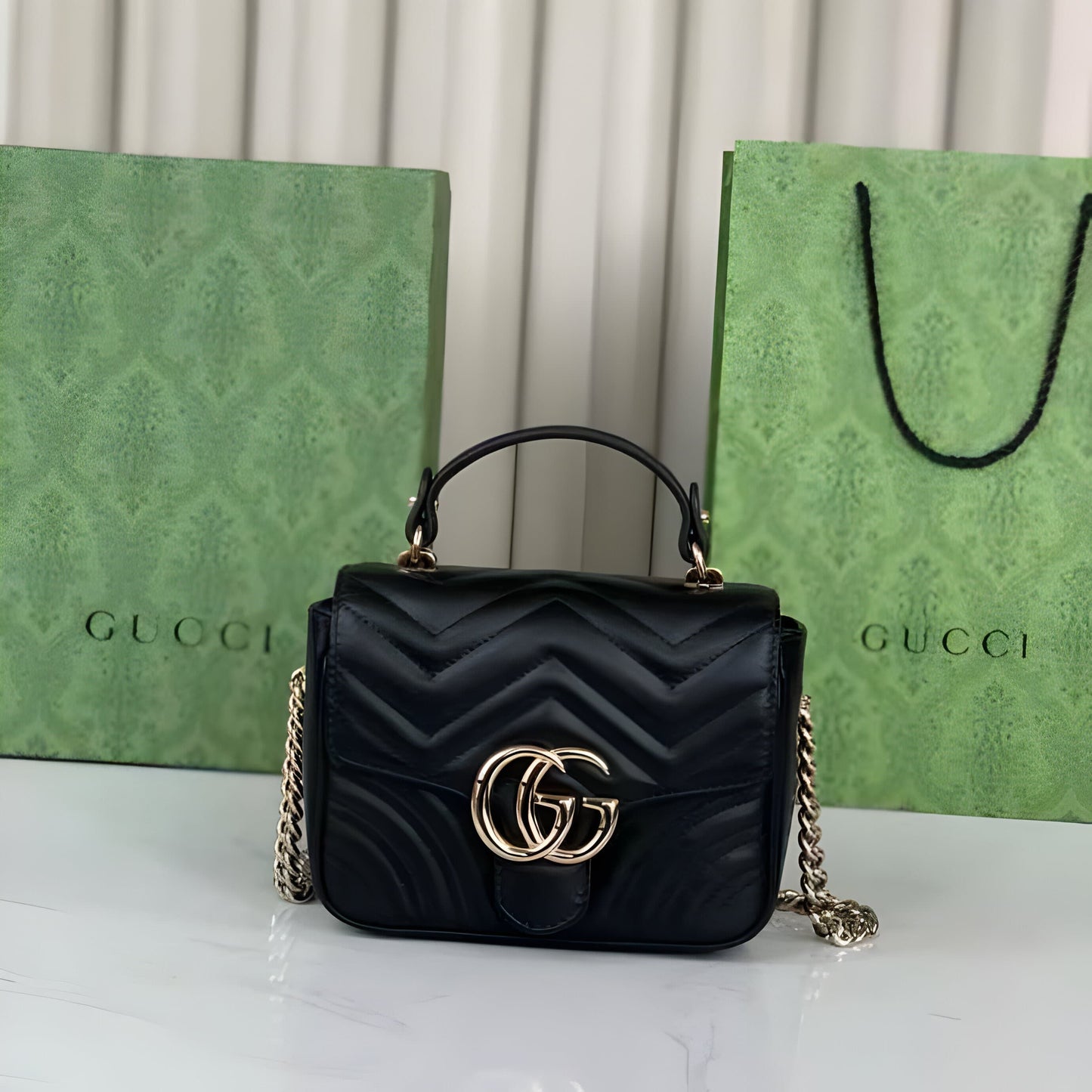 GUCCI GG MARMONT MINI TOP HANDLE BAG