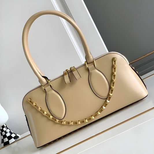 VALENTINO GARAVANI ROCKSTUD E/W LEATHER HANDBAG