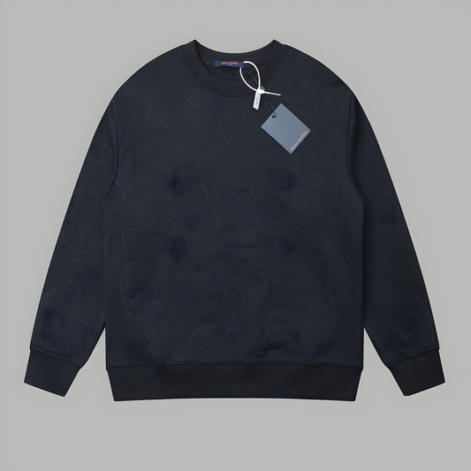 LOUIS VUITTON EMBROIDERED COTTON JERSEY CREWNECK