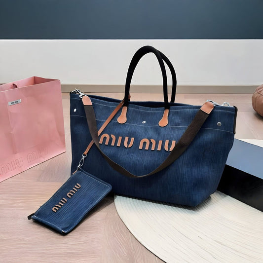 MIU MIU DENIM TOTE BAG