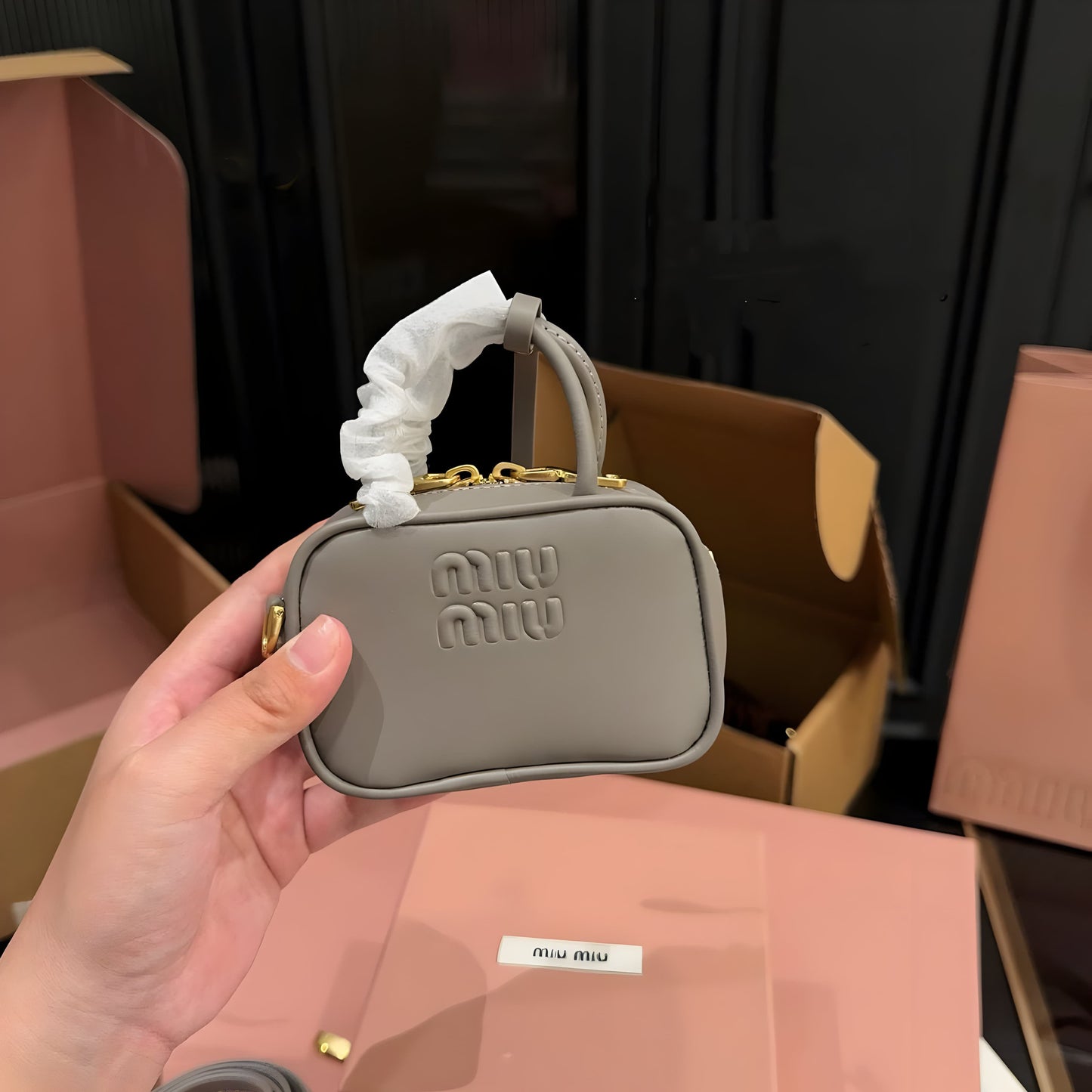 MIU MIU MATELASSÉ NAPPA LEATHER MICRO BAG