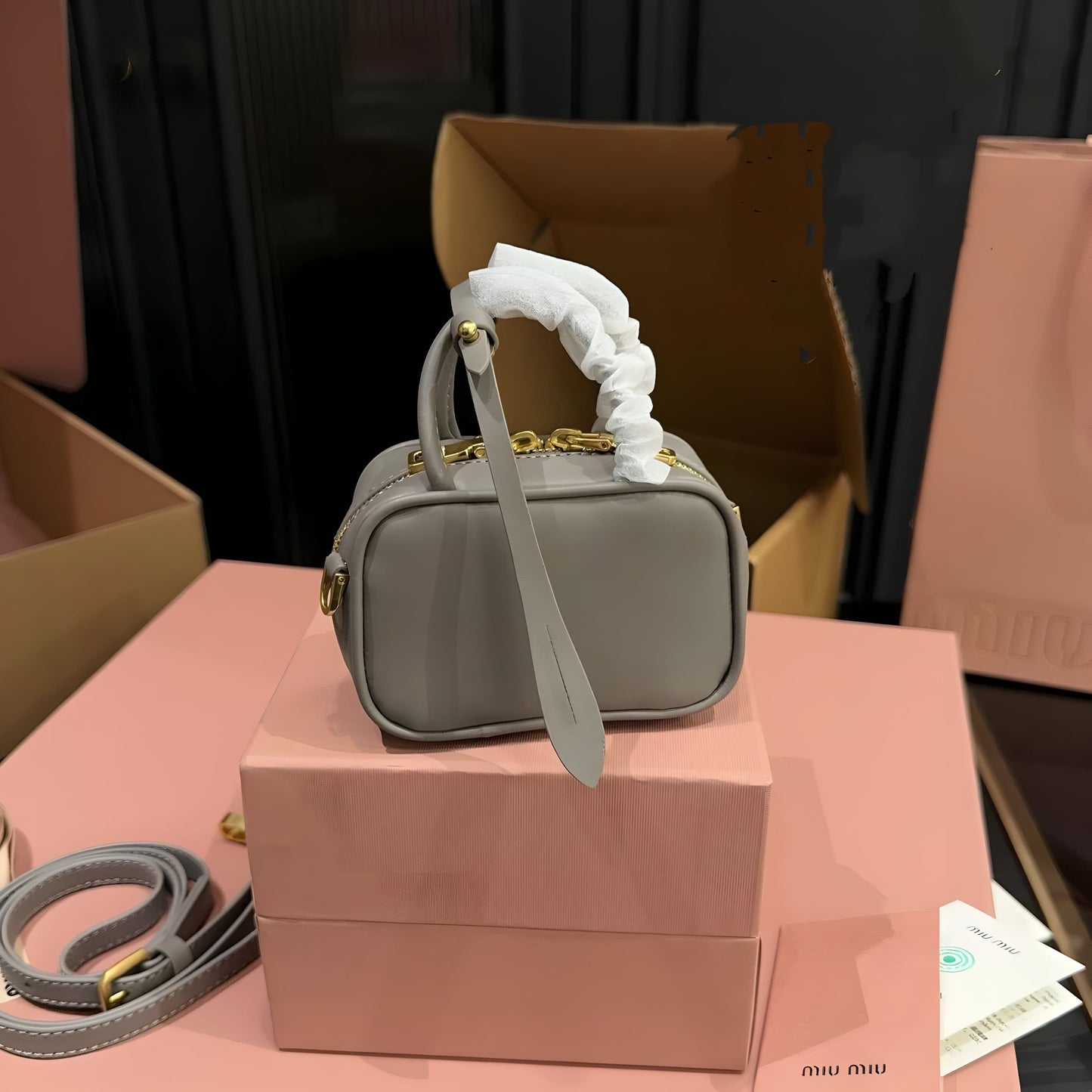 MIU MIU MATELASSÉ NAPPA LEATHER MICRO BAG