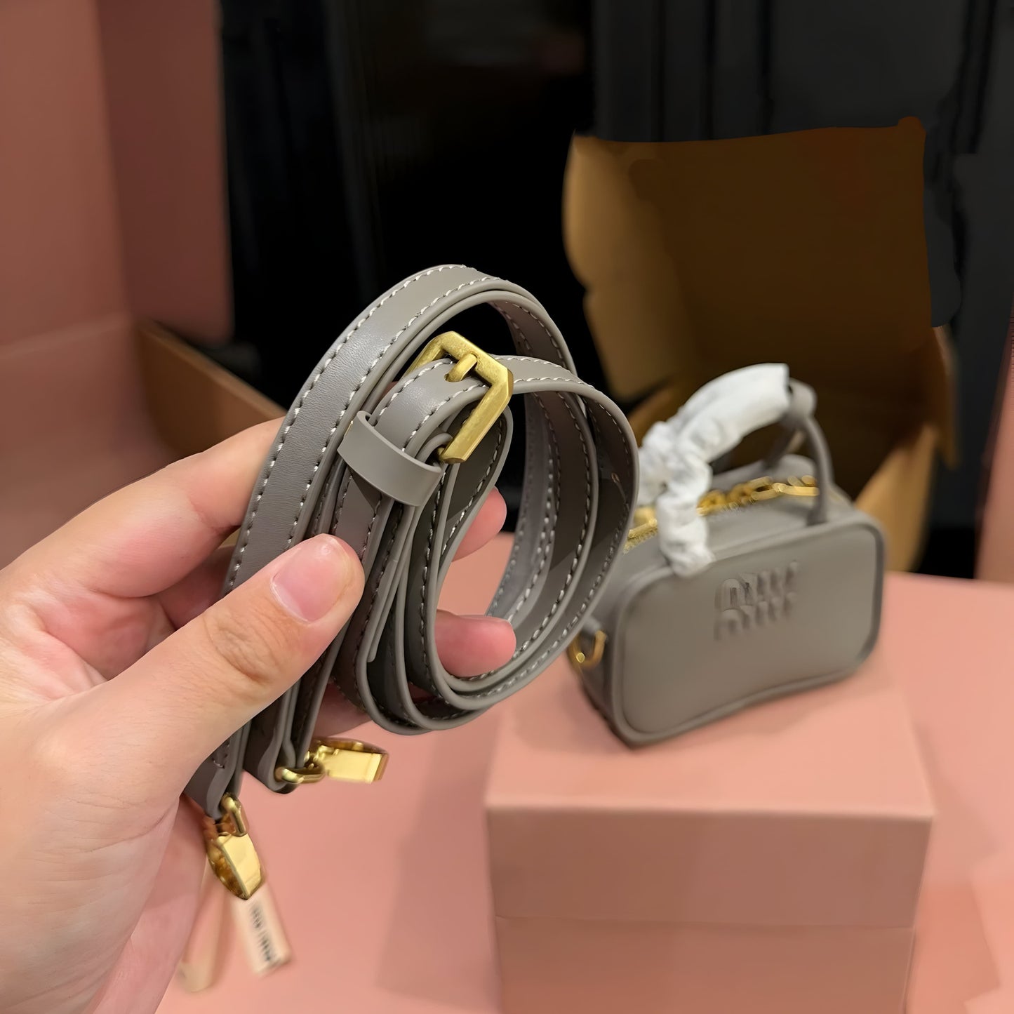 MIU MIU MATELASSÉ NAPPA LEATHER MICRO BAG