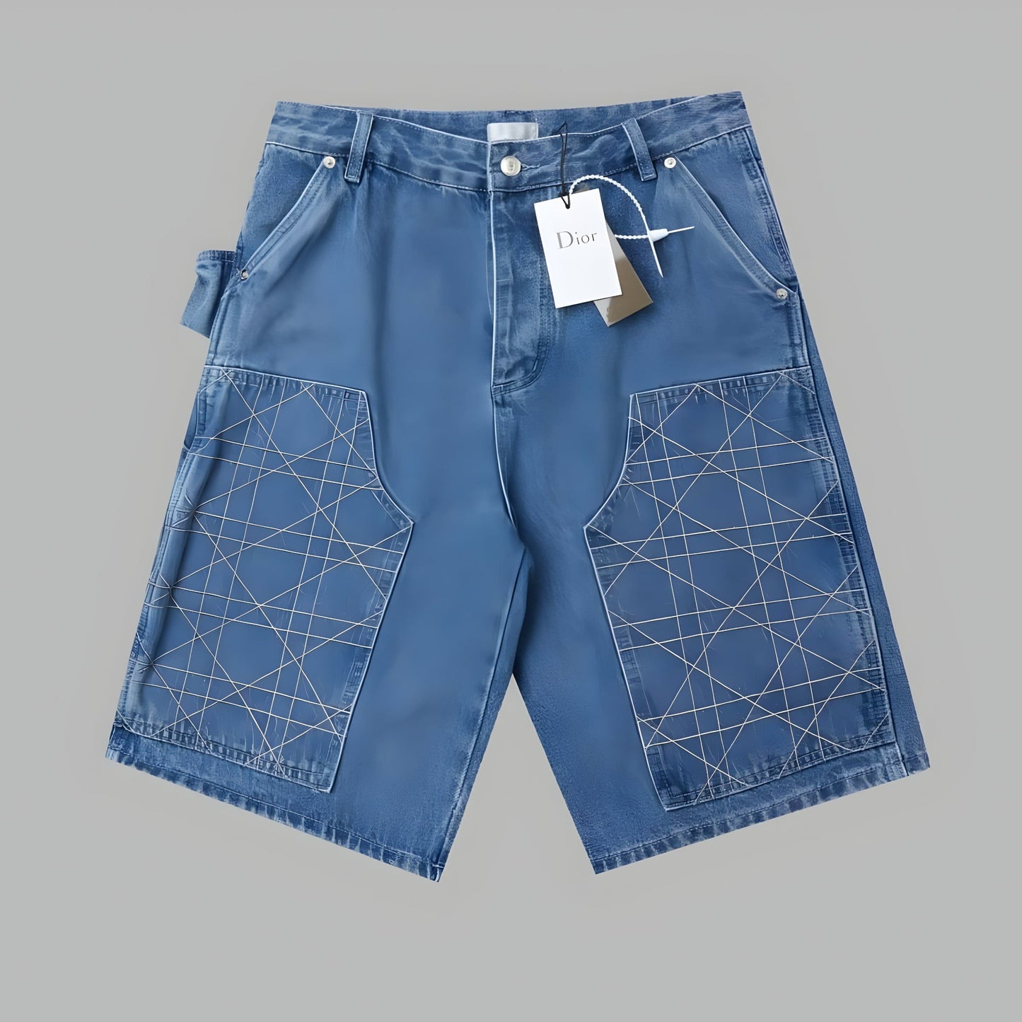 DIOR MEN'S BLUE DENIM SHORTS