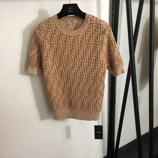 FENDI FF-JACQUARD CHENILLE SWEATER