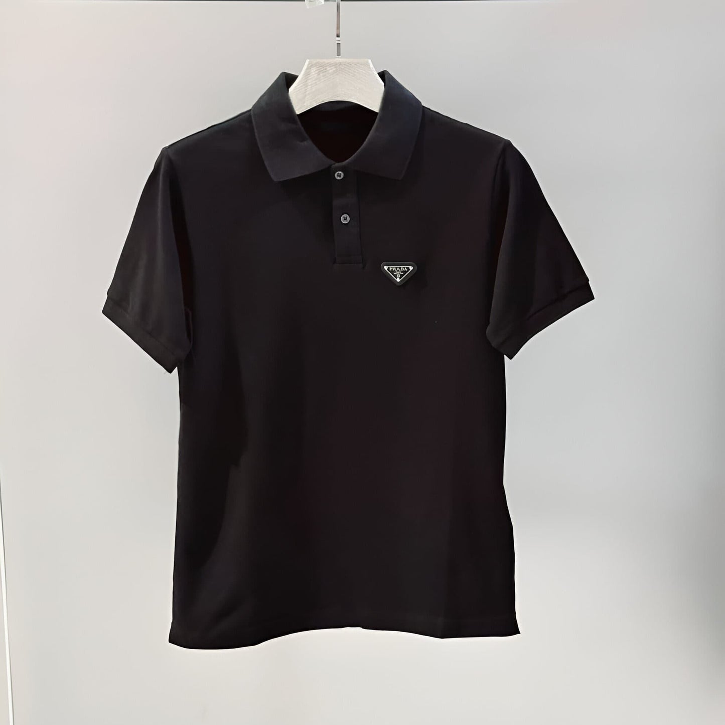 PRADA MEN'S BLUE PIQUÉ POLO SHIRT