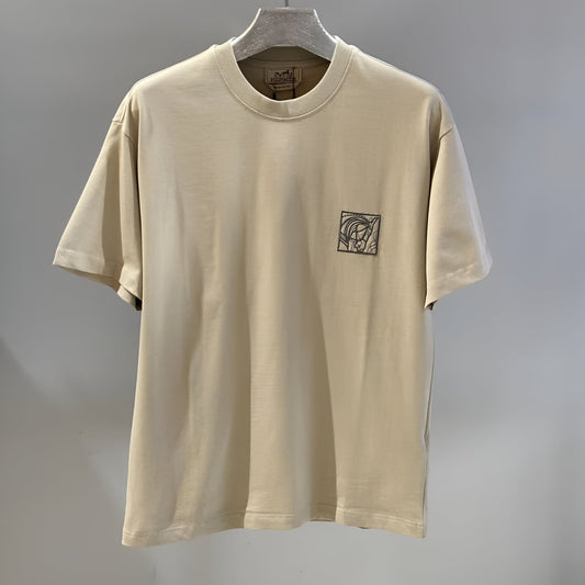 BURBERRY TAPE SIDE CHECK B POCKET BEIGE T-SHIRT