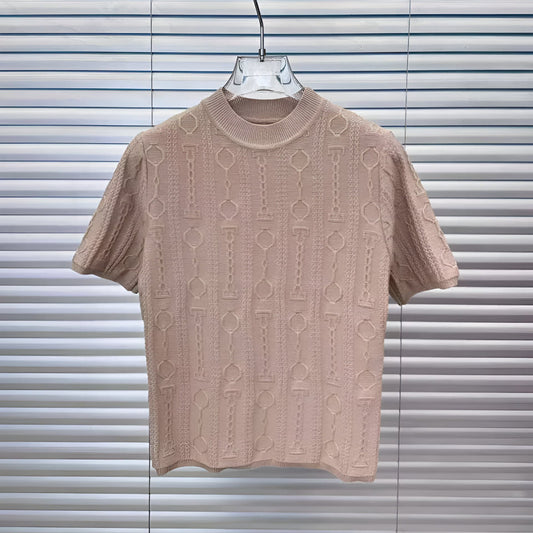 HERMÈS "EFFET KALEIDOSCOPE" SHORT-SLEEVE SWEATER