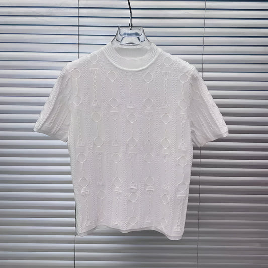 HERMÈS "EFFET KALEIDOSCOPE" SHORT-SLEEVE SWEATER