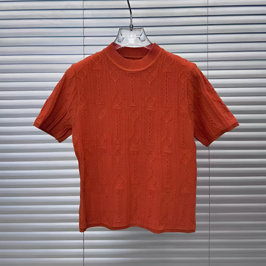 HERMÈS "EFFET KALEIDOSCOPE" SHORT-SLEEVE SWEATER