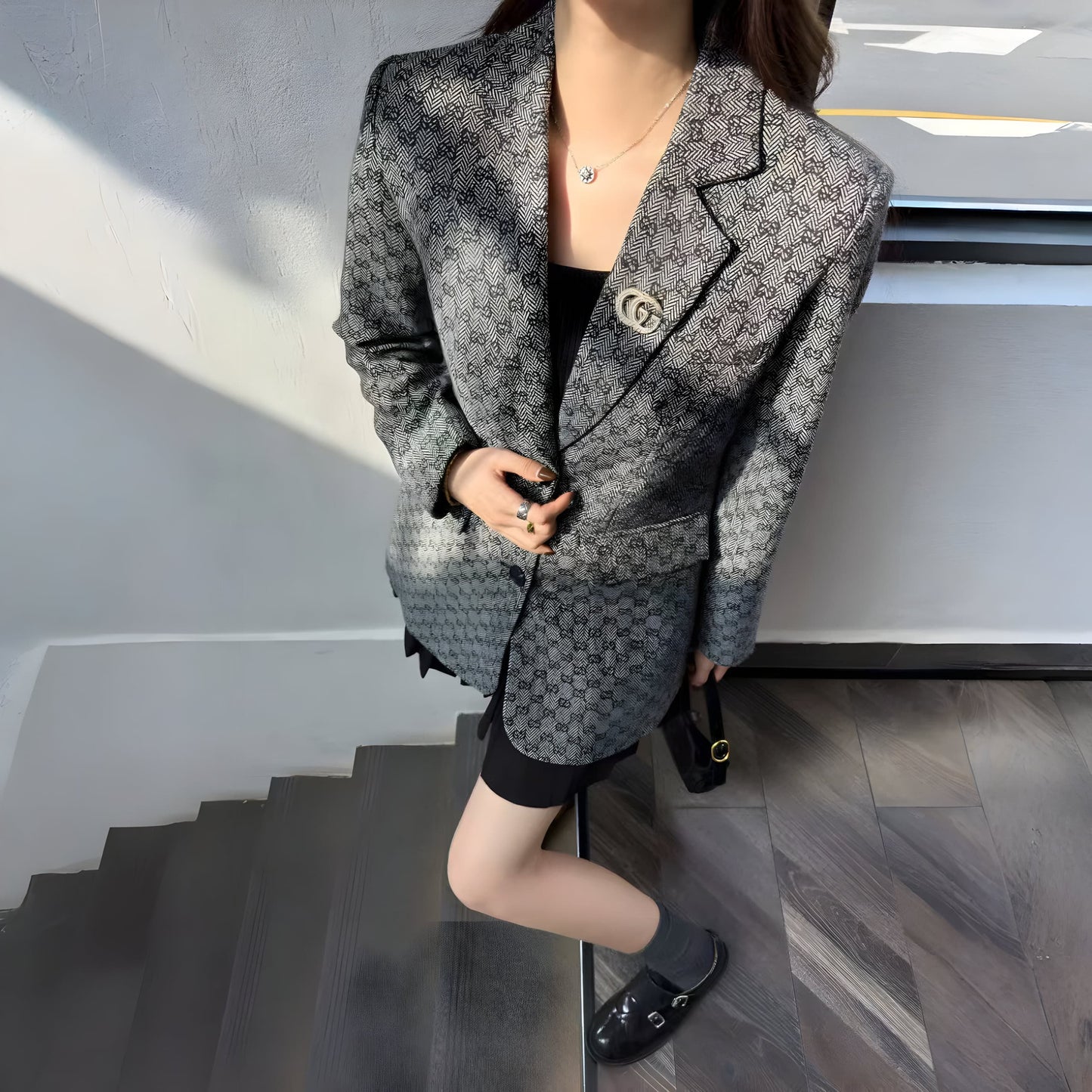 GUCCI GG WOOL JACQUARD JACKET.