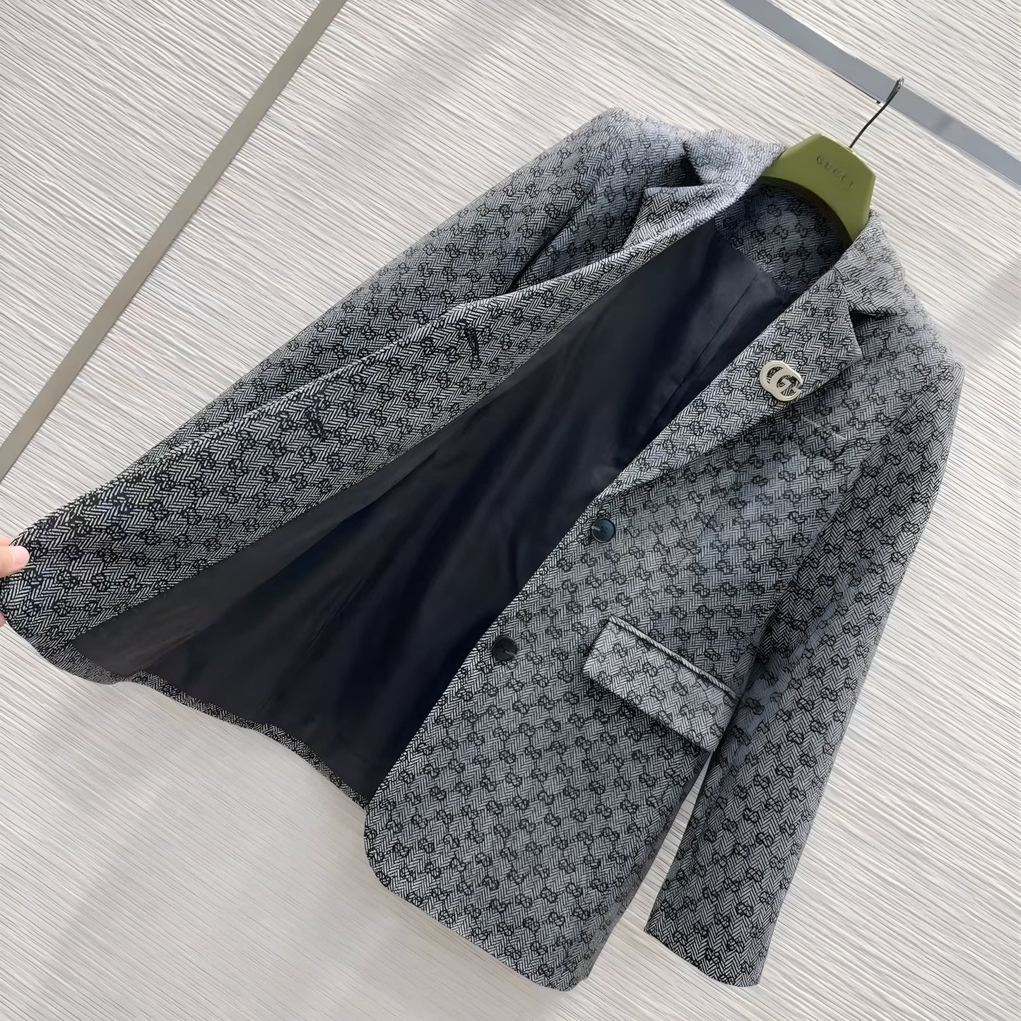 GUCCI GG WOOL JACQUARD JACKET.