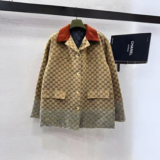 GUCCI GG DIAMOND SERIES JACQUARD COTTON JACKET