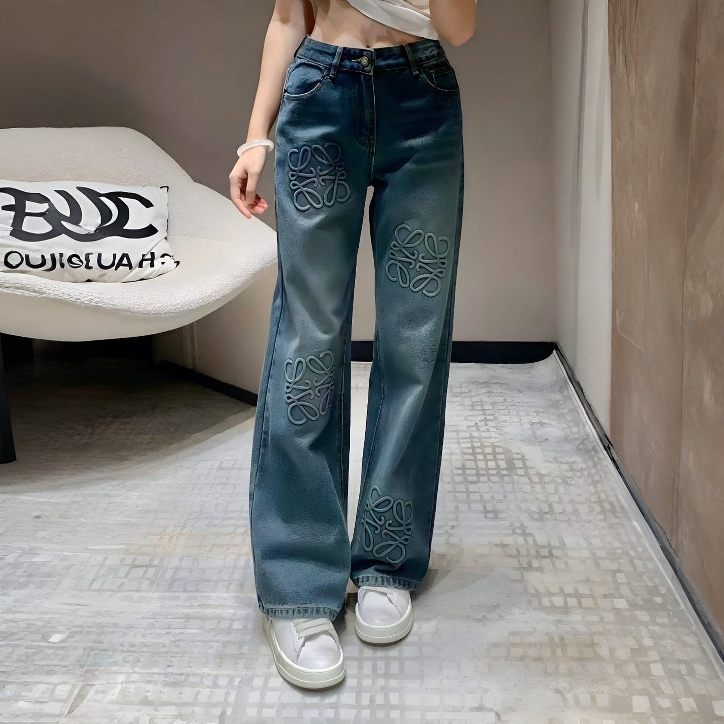 LOEWE ANAGRAM BAGGY JEANS