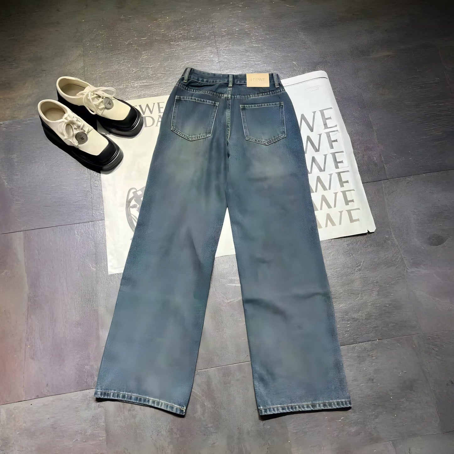 LOEWE ANAGRAM BAGGY JEANS