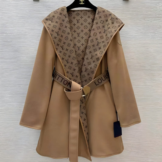 LOUIS VUITTON WOMEN'S HOODED WRAP COAT