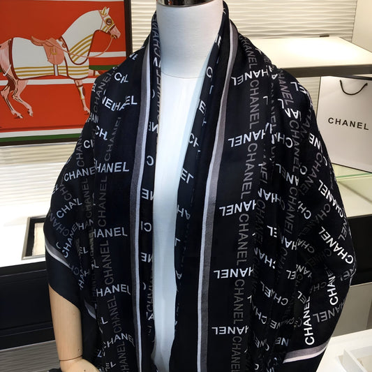 CHAIN PRINT CASHMERE SCARF" OR "CHAIN DESIGN SHAWL"