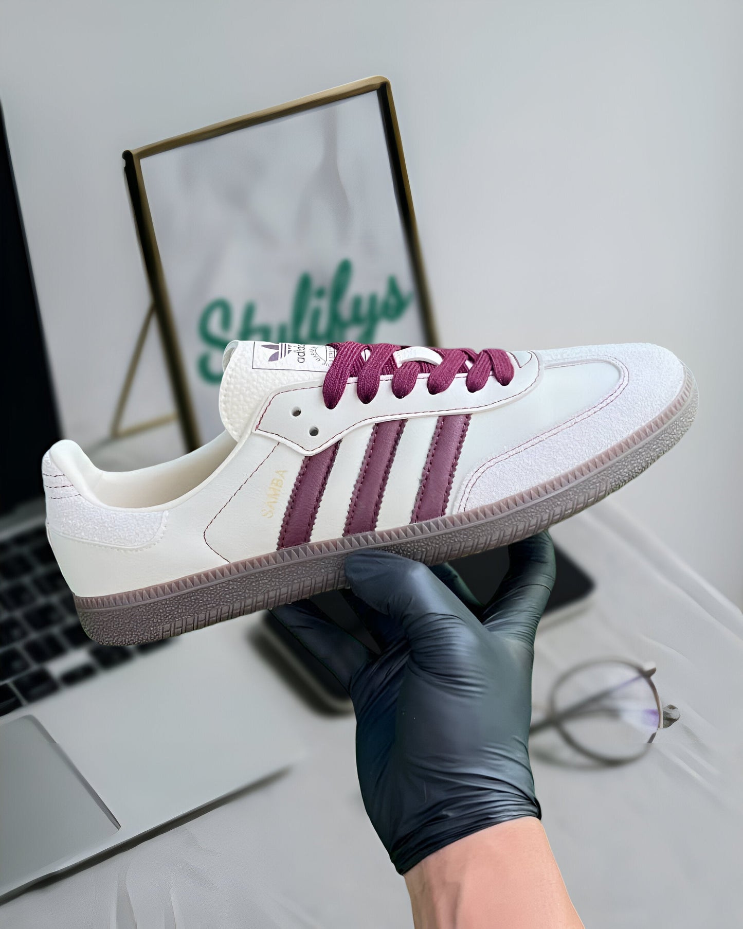ADIDAS SAMBA OG "WONDER WHITE/MAROON