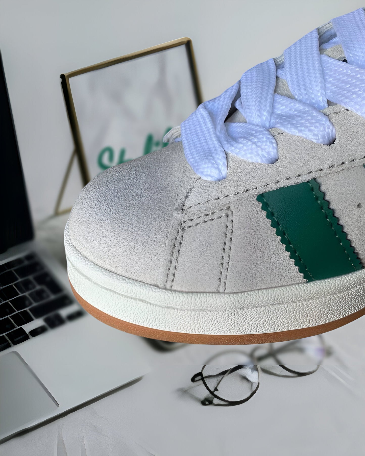 ADIDAS CAMPUS 00S CRYSTAL WHITE DARK GREEN