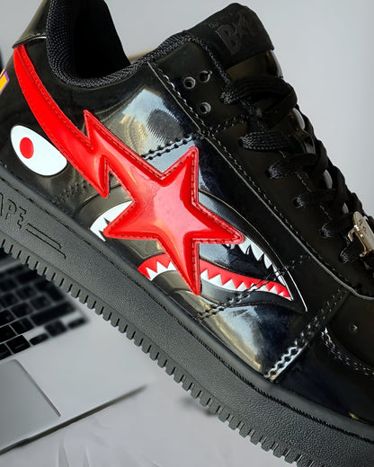 A BATHING APE BAPE STA LOW SHARK BLACK