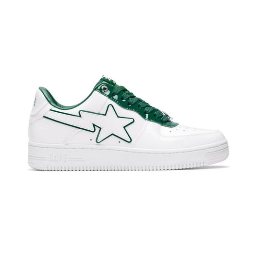 A BATHING APE BAPE STA PATENT LEATHER WHITE GREEN