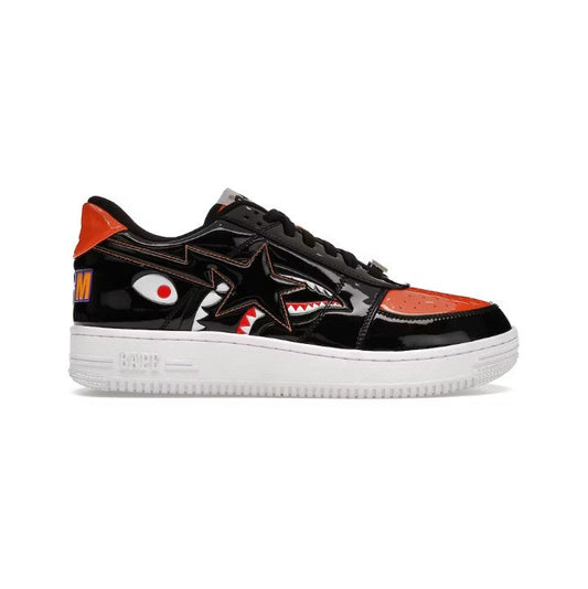 A BATHING APE BAPE STA LOW MAD SHARK BLACK ORANGE