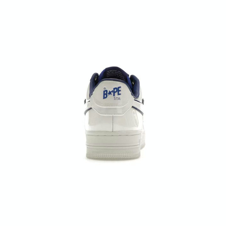 A BATHING APE BAPE STA PATENT LEATHER WHITE BLUE