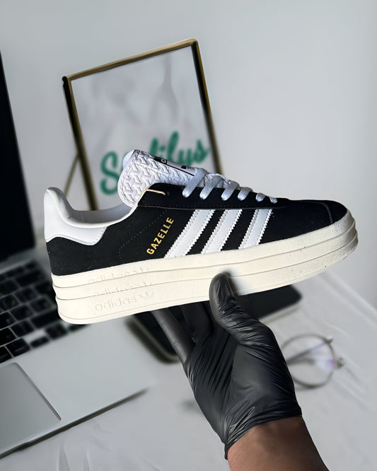 ADIDAS GAZELLE BOLD CORE BLACK WHITE (WOMEN'S)