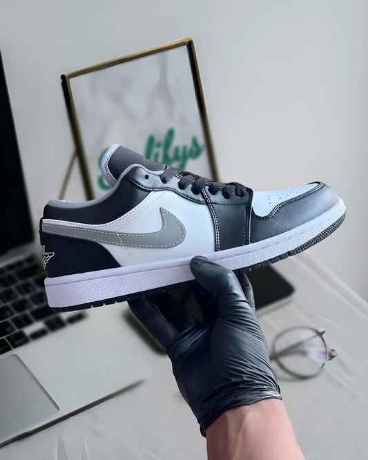 JORDAN 1 LOW BLACK WHITE GREY