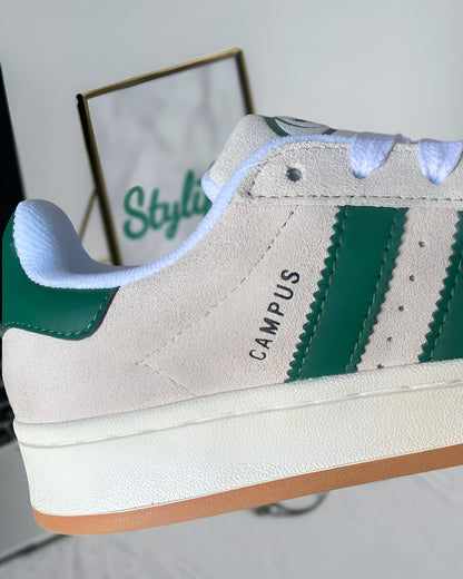 ADIDAS CAMPUS 00S CRYSTAL WHITE DARK GREEN