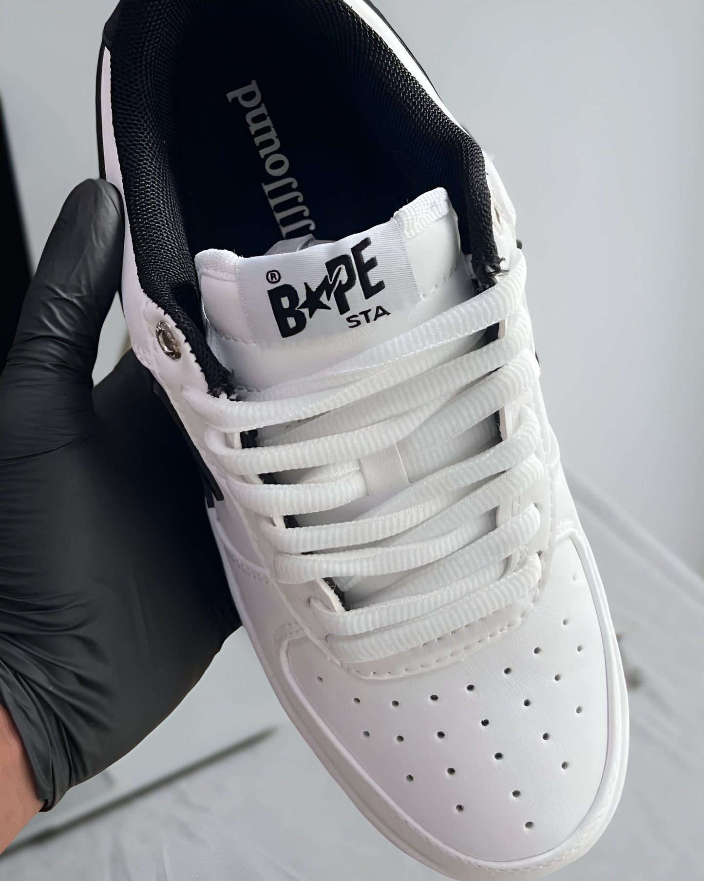 A BATHING APE BAPE STAJJJJOUND WHITE NAVY