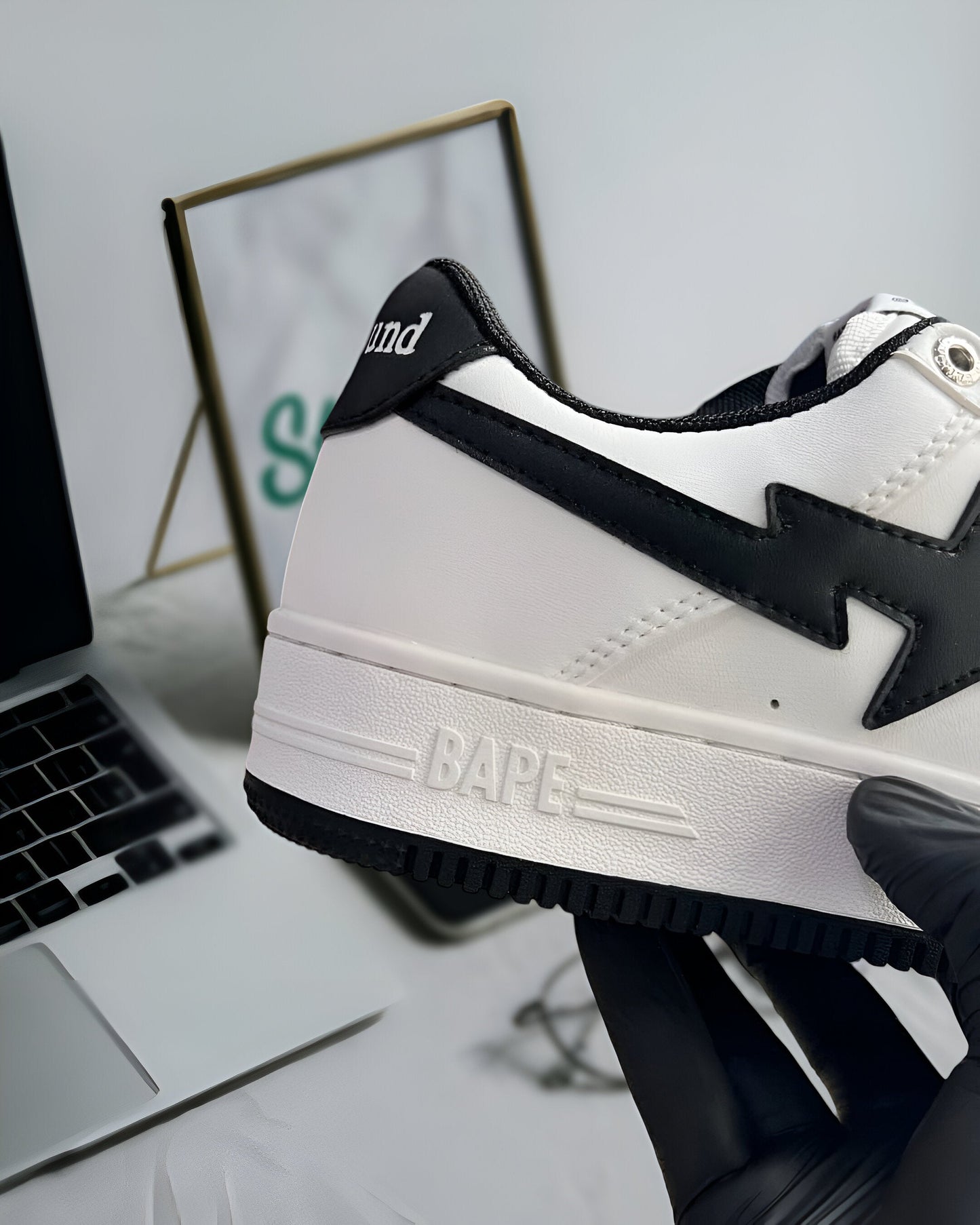 A BATHING APE BAPE STAJJJJOUND WHITE NAVY